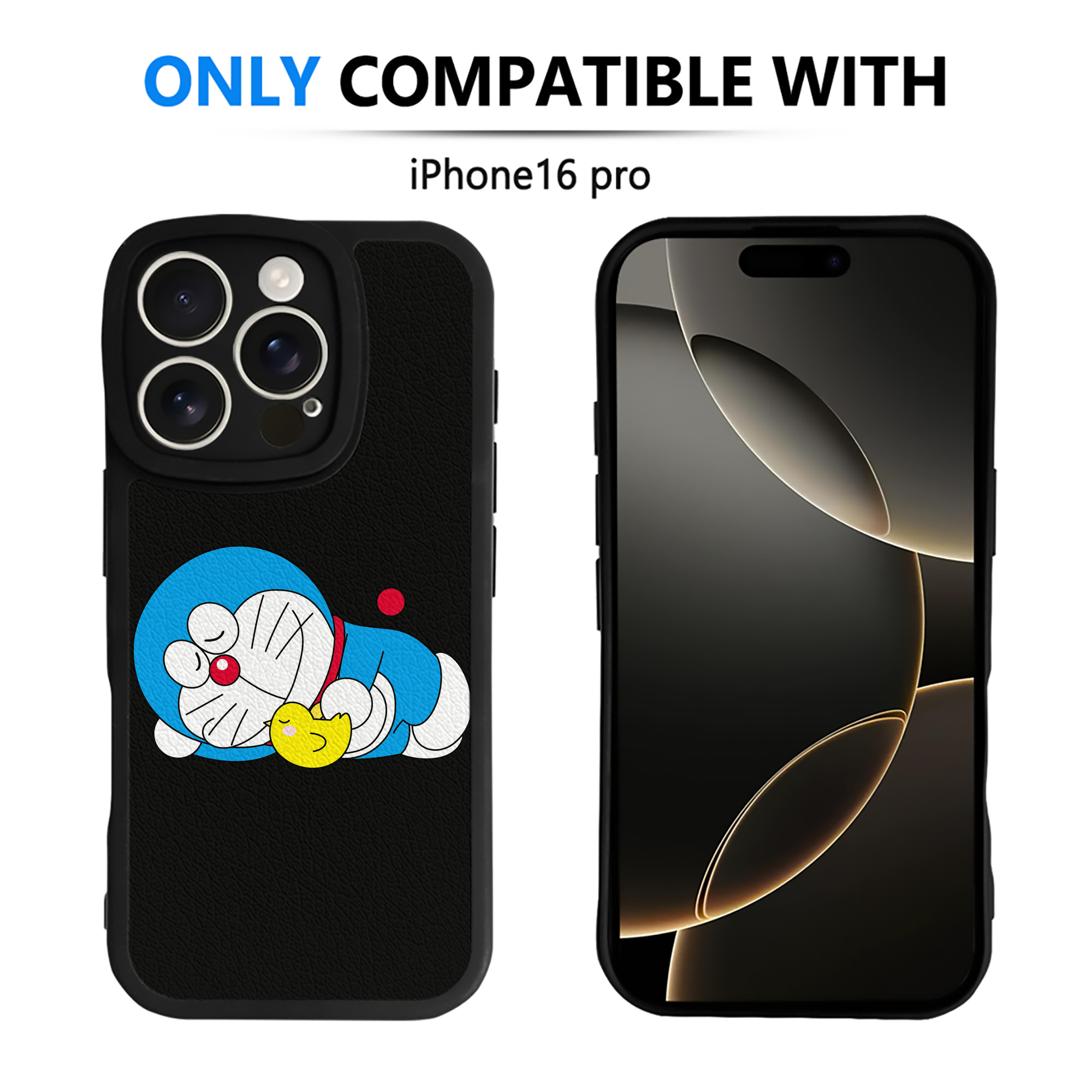 （画像用） ドラえもん Doraemon 【iPhone 16シリーズ対応】シリコンスマホケース（レザー調） 材質：シリコン